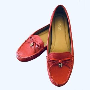 NEW! Michael Kors Red Leather Everett Driving Moccasin, 6.5